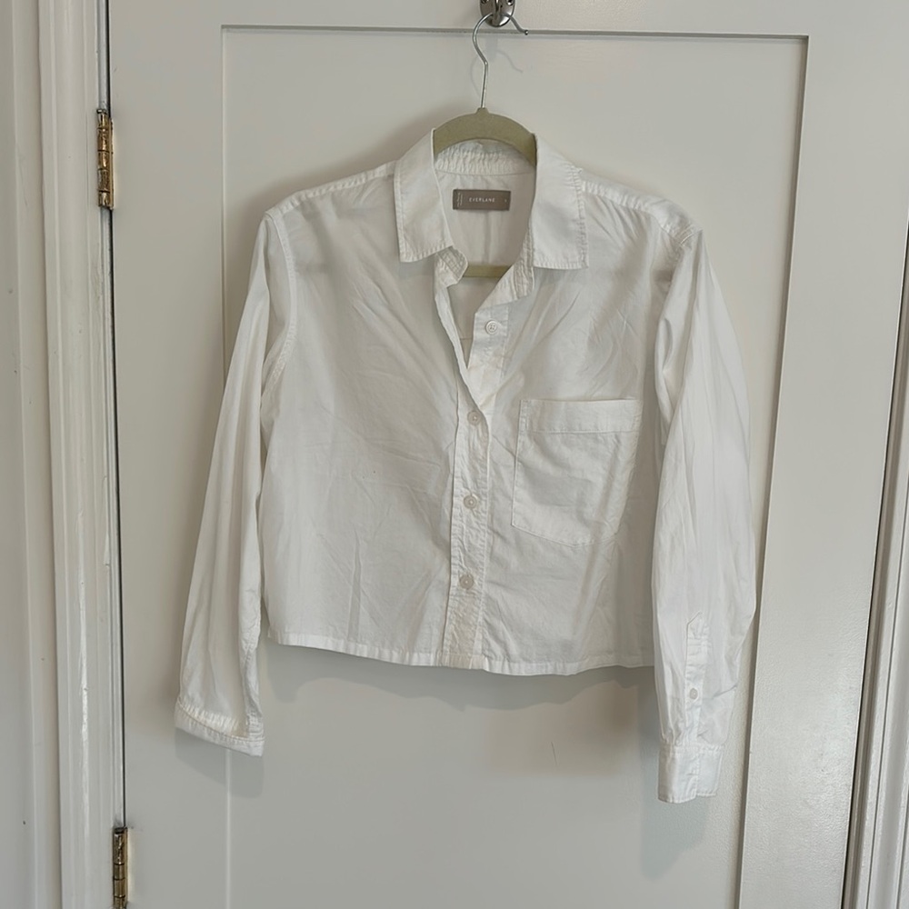 Everlane Classic White cropped Shirt